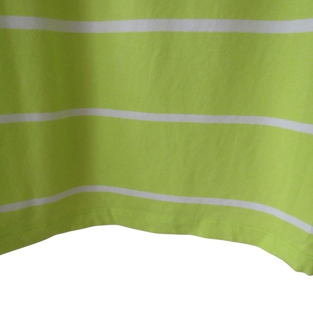 Lauren Ralph Lauren Striped Short Sleeve Tee XL Neon Yellow White Crewneck - Picture 5 of 9